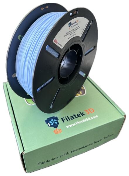 Filatek3D Açık Mavi Pla+ Filament, Profesyonel Baskı, Ams Uyumlu, 1.75 mm,1 Kg