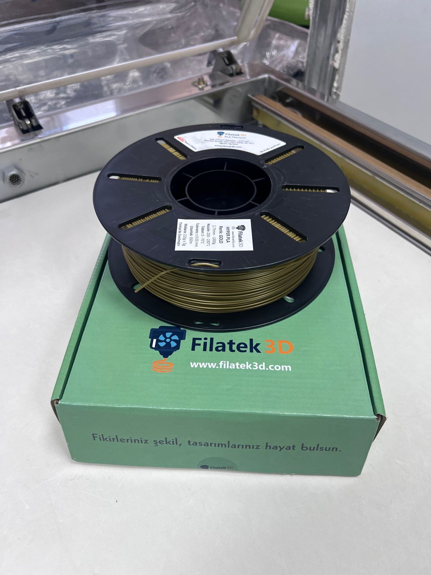 Filatek3D Gold  Hyper Pla Filament, 3D yazıcı Profesyonel Baskı, Ams Uyumlu, 1.75 mm,1 Kg